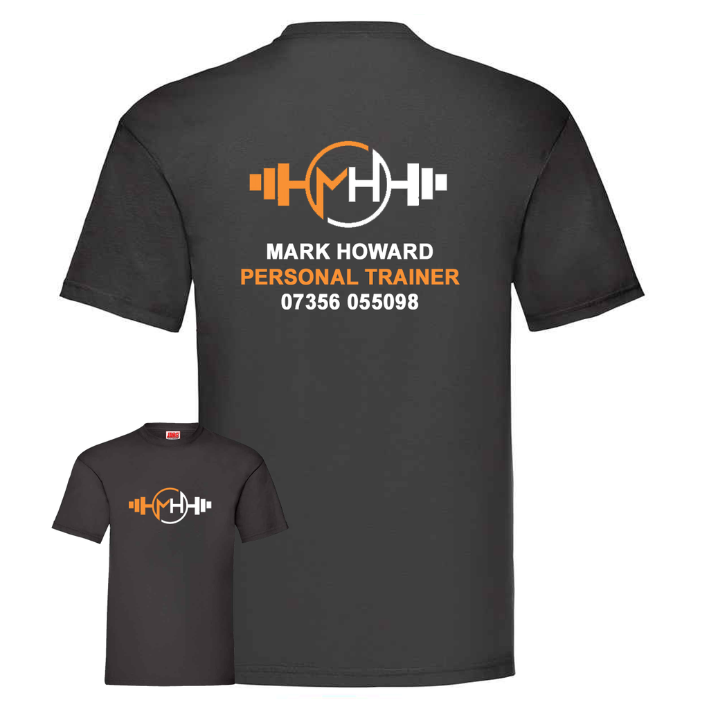 Personal Trainer Tee With Your Logo Front & Back - Mens Fit