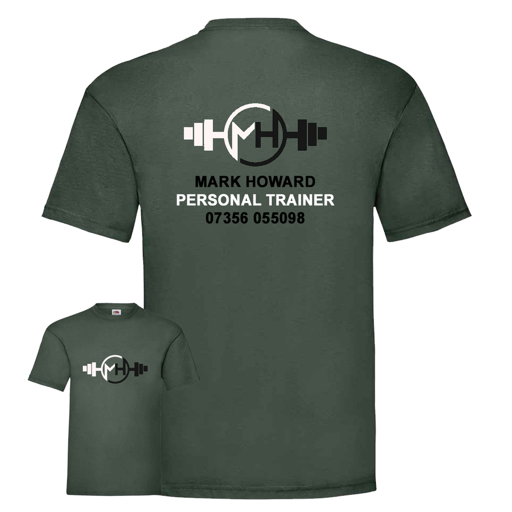 Personal Trainer Tee With Your Logo Front & Back - Mens Fit