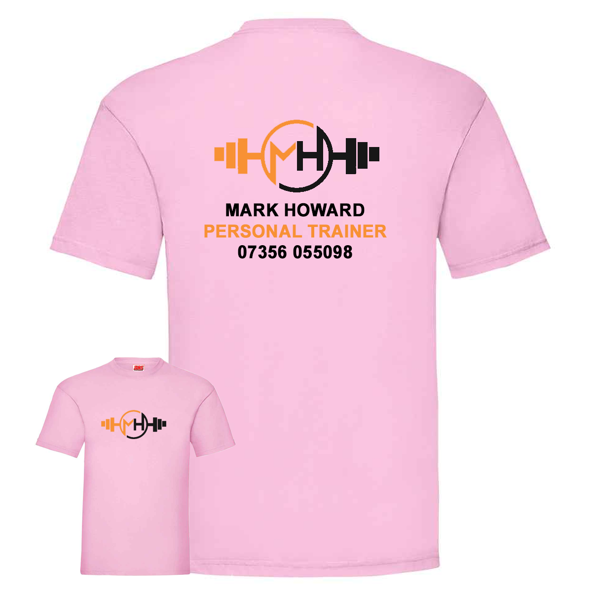 Personal Trainer Tee With Your Logo Front & Back - Mens Fit