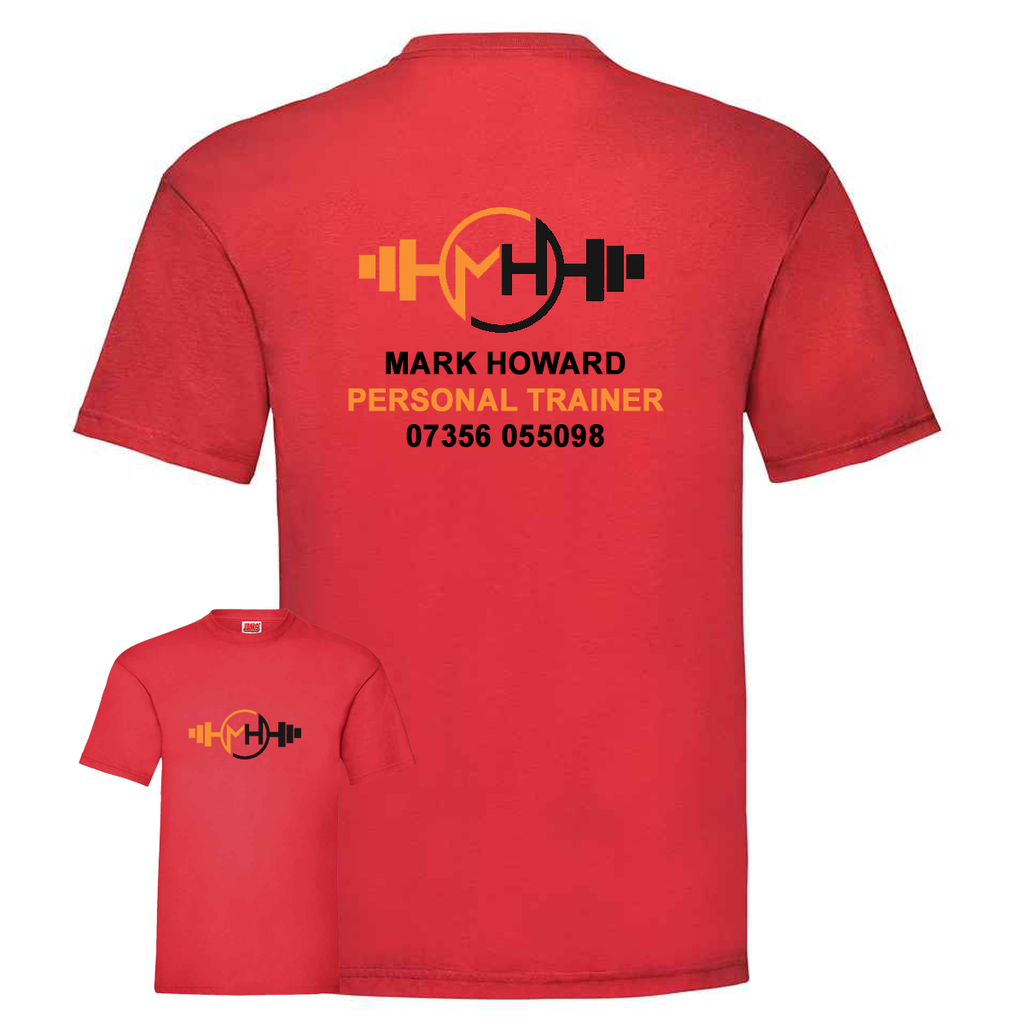Personal Trainer Tee With Your Logo Front & Back - Mens Fit