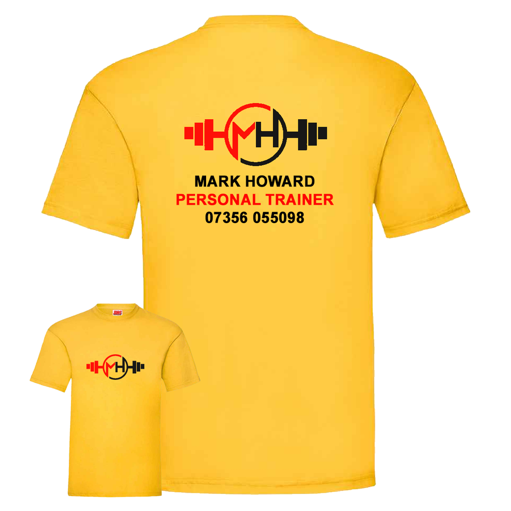 Personal Trainer Tee With Your Logo Front & Back - Mens Fit