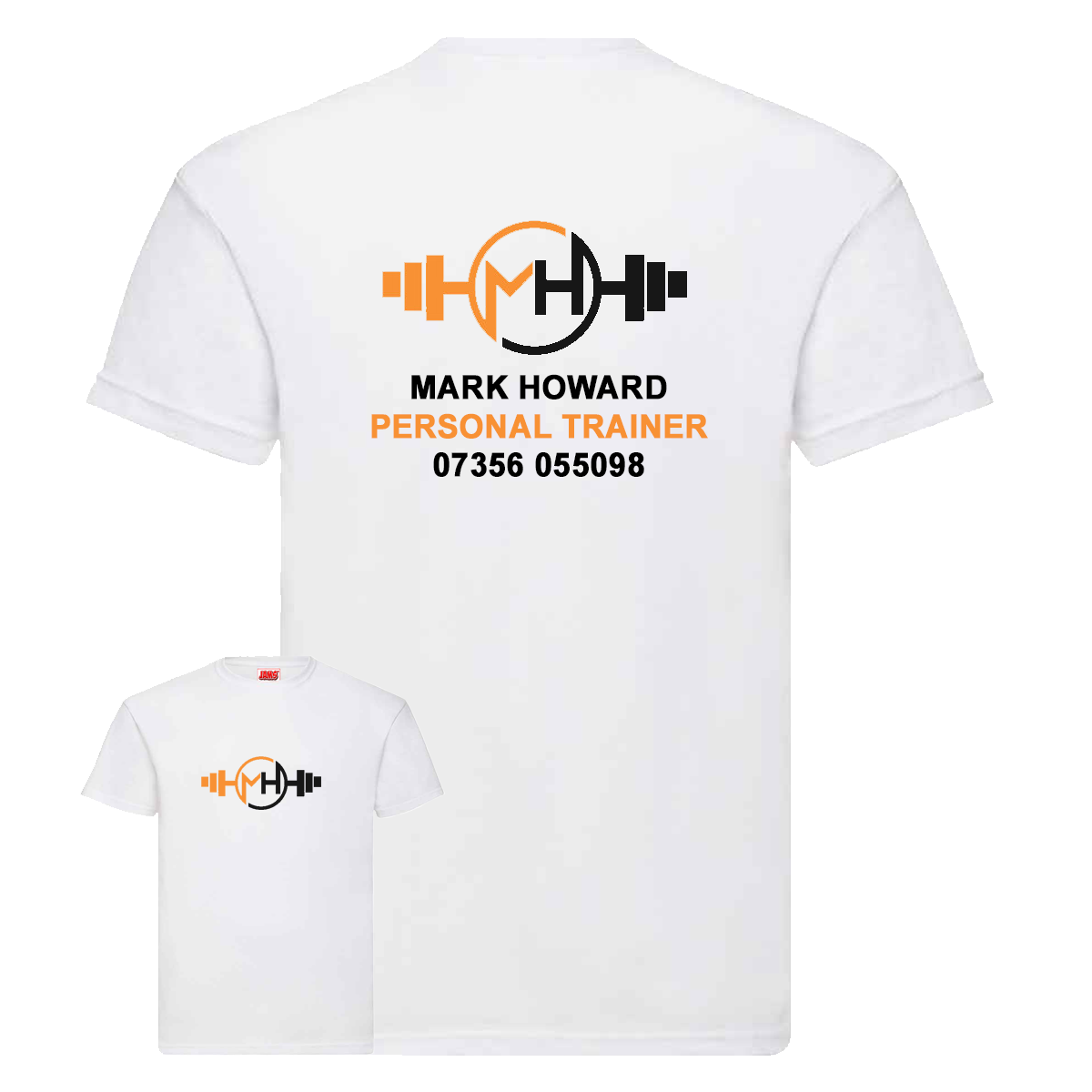 Personal Trainer Tee With Your Logo Front & Back - Mens Fit