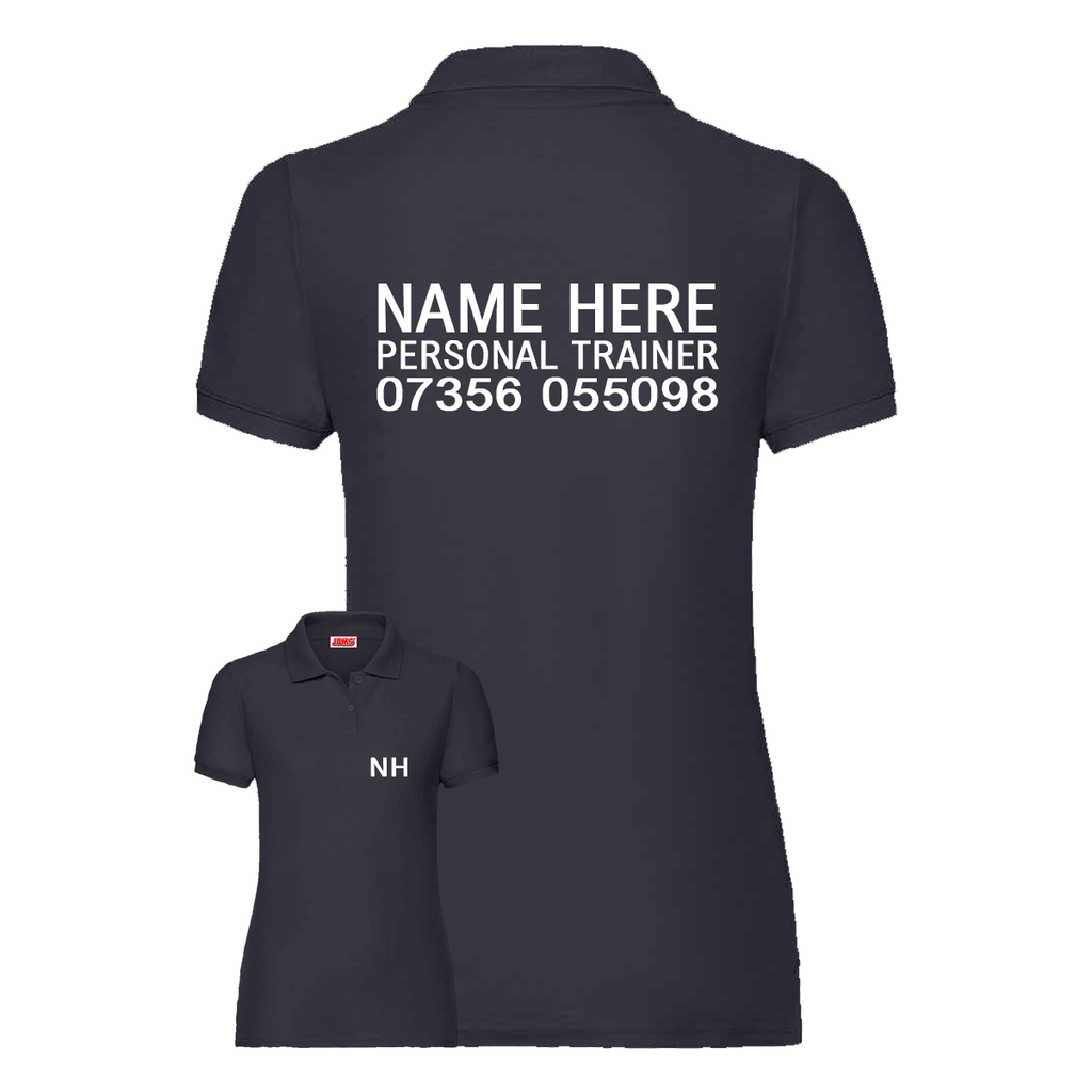 Personal Trainer Polo With Initials, Name & Number - Ladies Fit