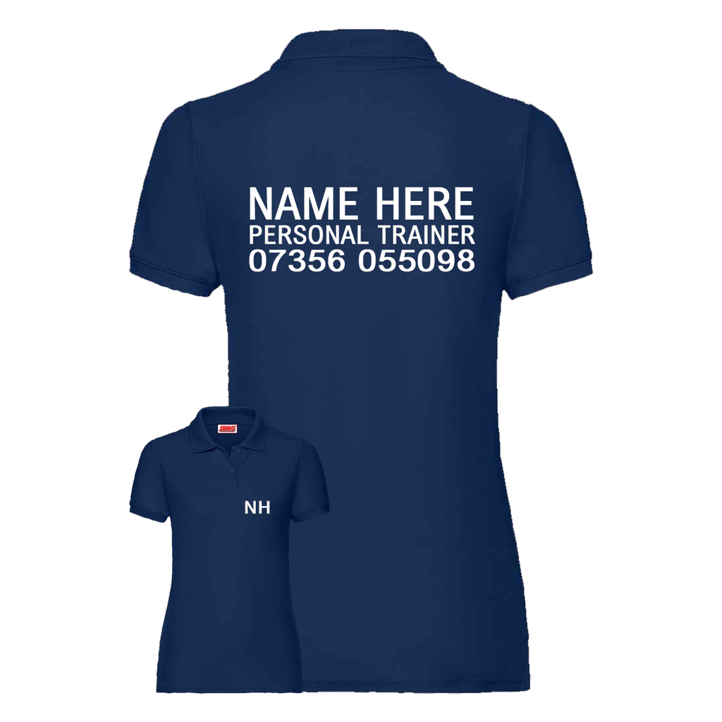 Personal Trainer Polo With Initials, Name & Number - Ladies Fit