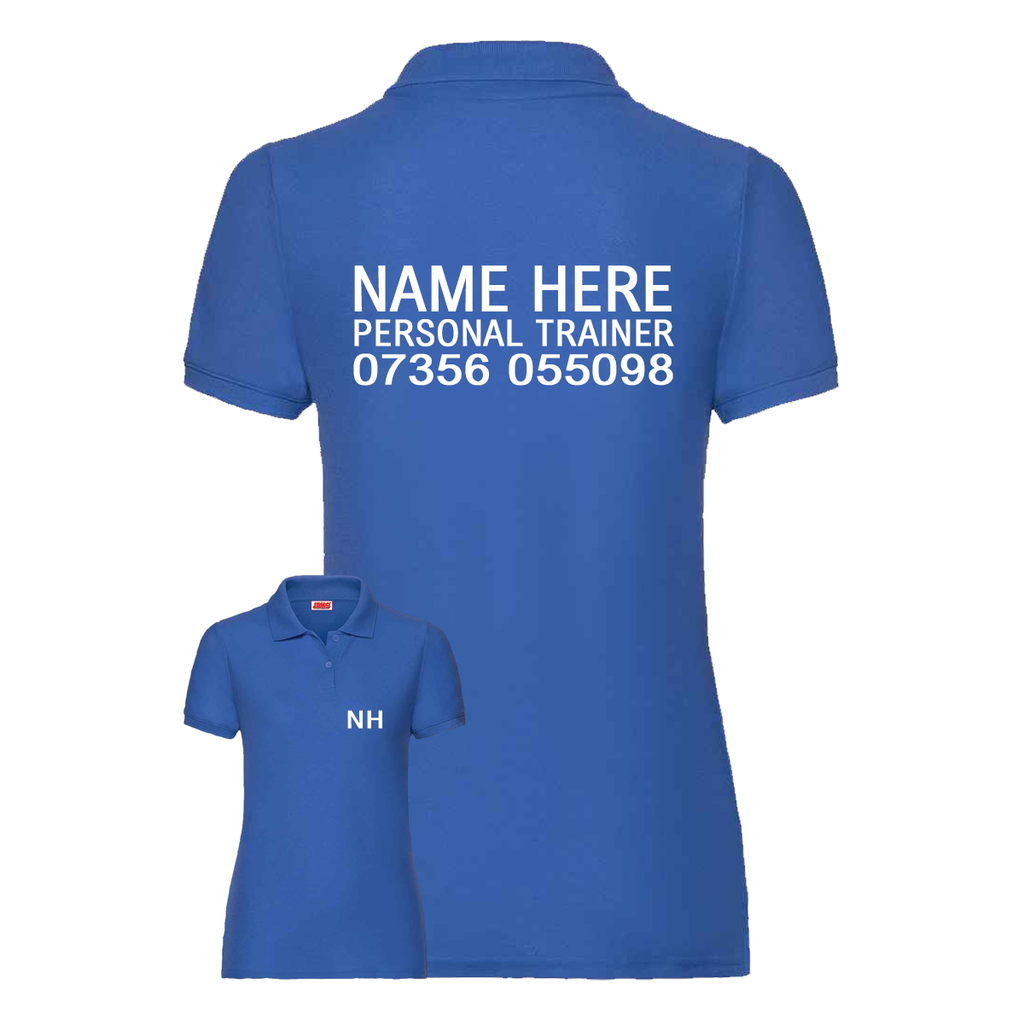 Personal Trainer Polo With Initials, Name & Number - Ladies Fit