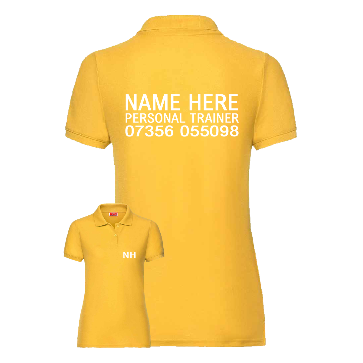 Personal Trainer Polo With Initials, Name & Number - Ladies Fit