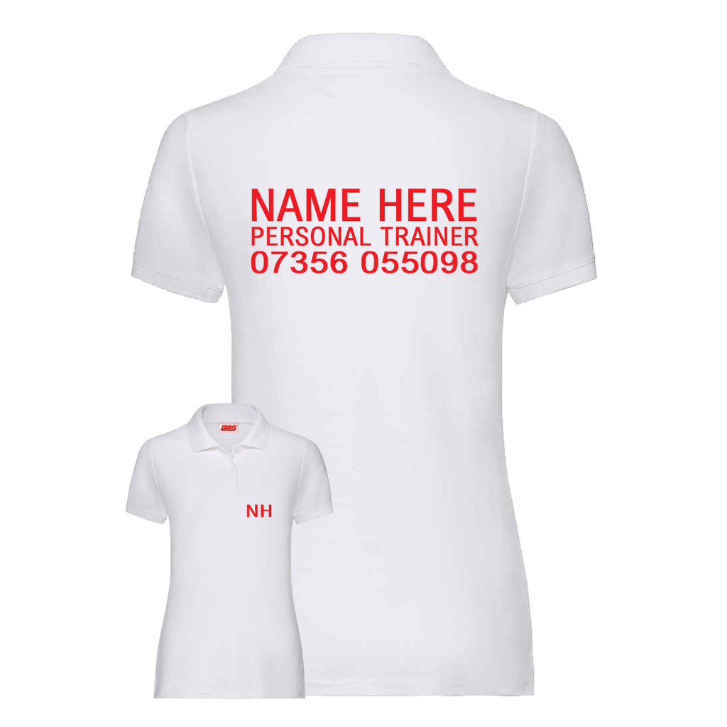 Personal Trainer Polo With Initials, Name & Number - Ladies Fit