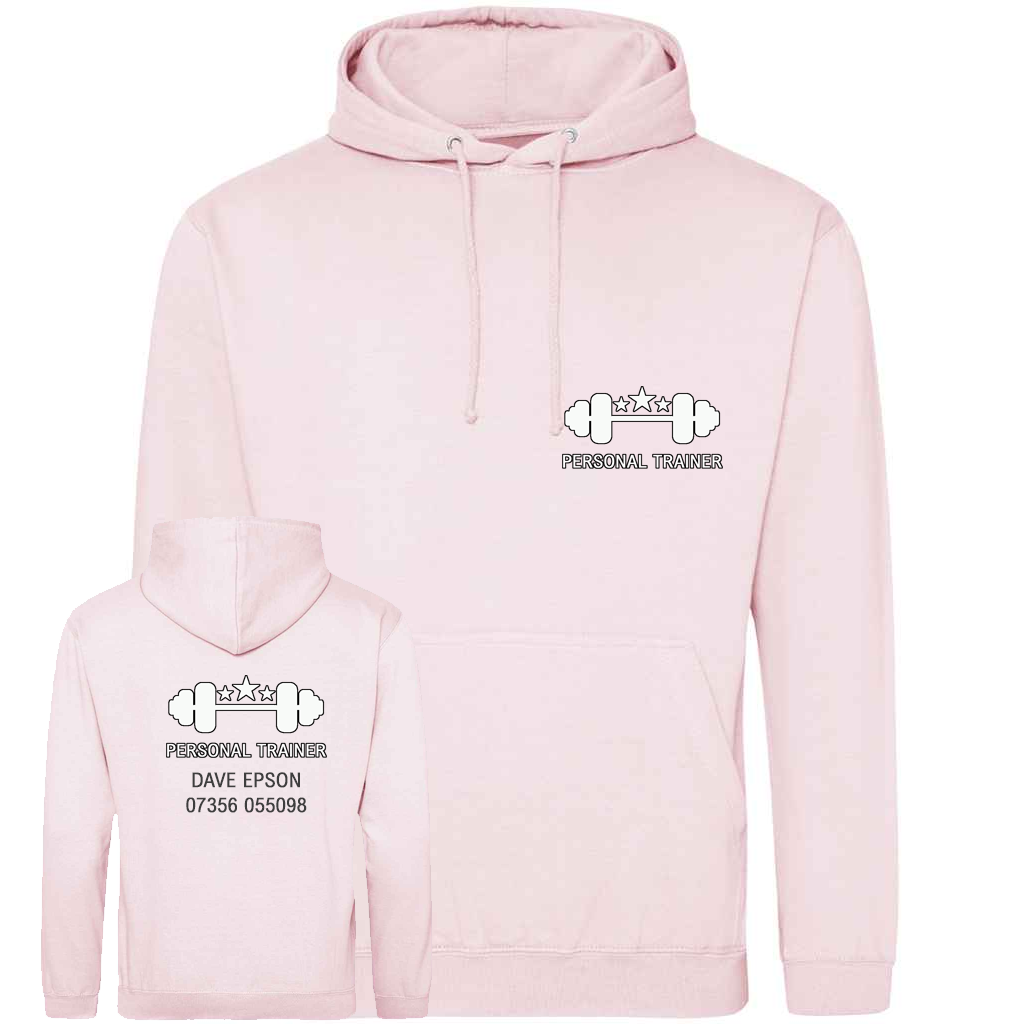 Personal Trainer Hoodie With Your Logo Front & Back – Mens Fit