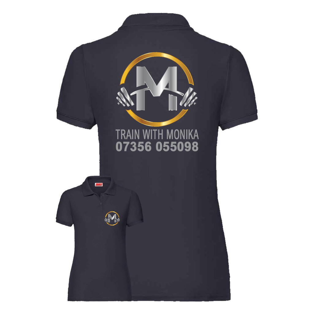 Personal Trainer Polo With Your Logo Front & Back - Ladies Fit