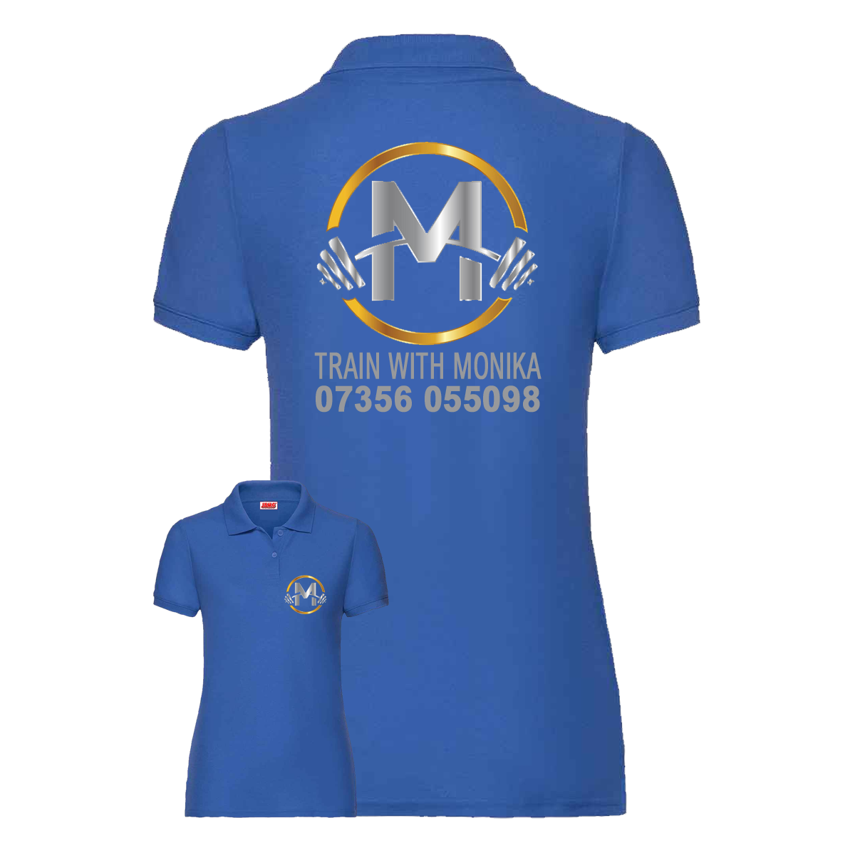 Personal Trainer Polo With Your Logo Front & Back - Ladies Fit