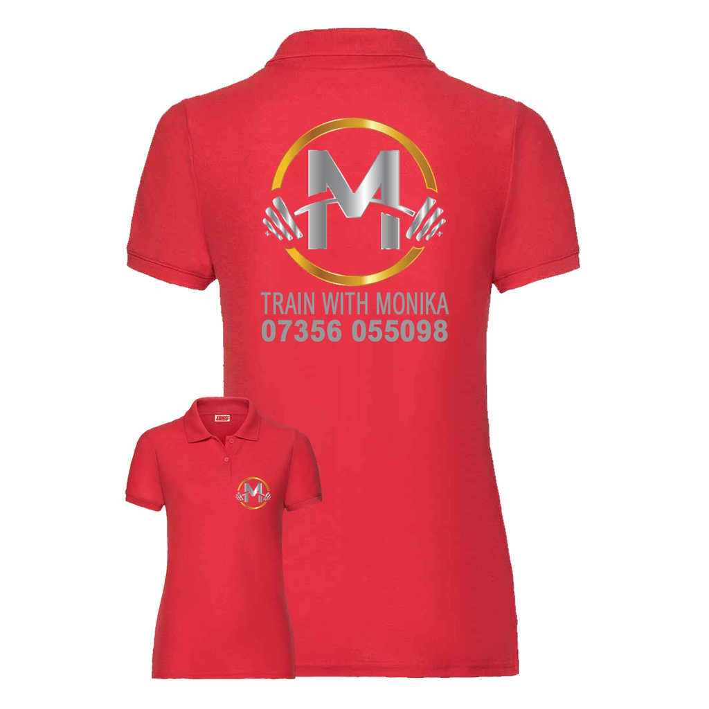 Personal Trainer Polo With Your Logo Front & Back - Ladies Fit