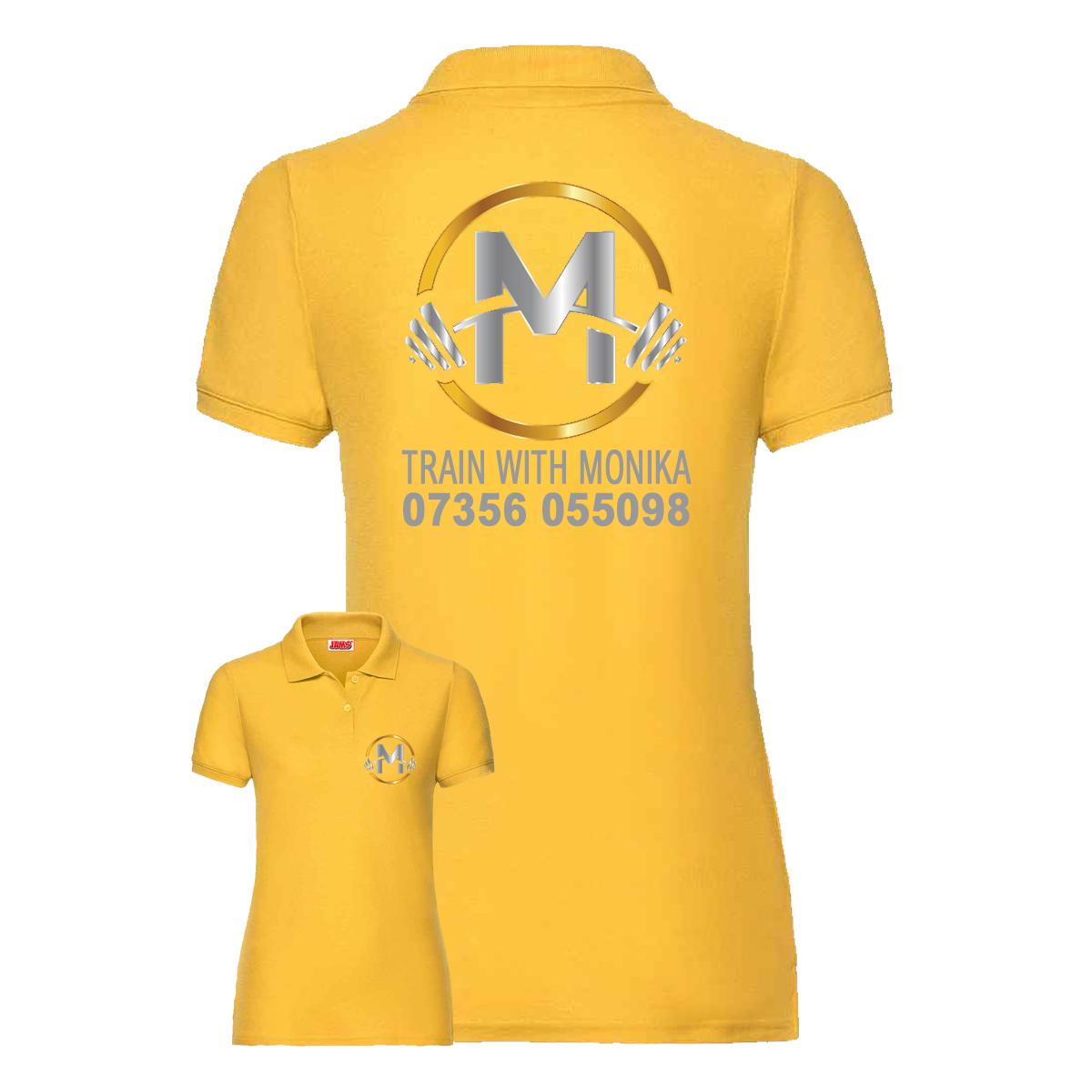 Personal Trainer Polo With Your Logo Front & Back - Ladies Fit
