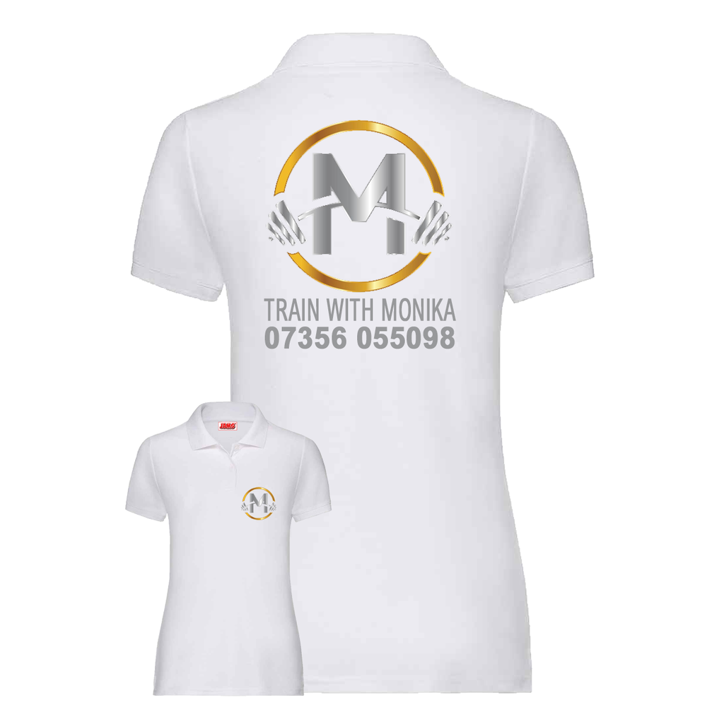 Personal Trainer Polo With Your Logo Front & Back - Ladies Fit