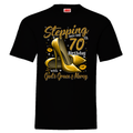 70th Birthday Tee - Stepping In Gold