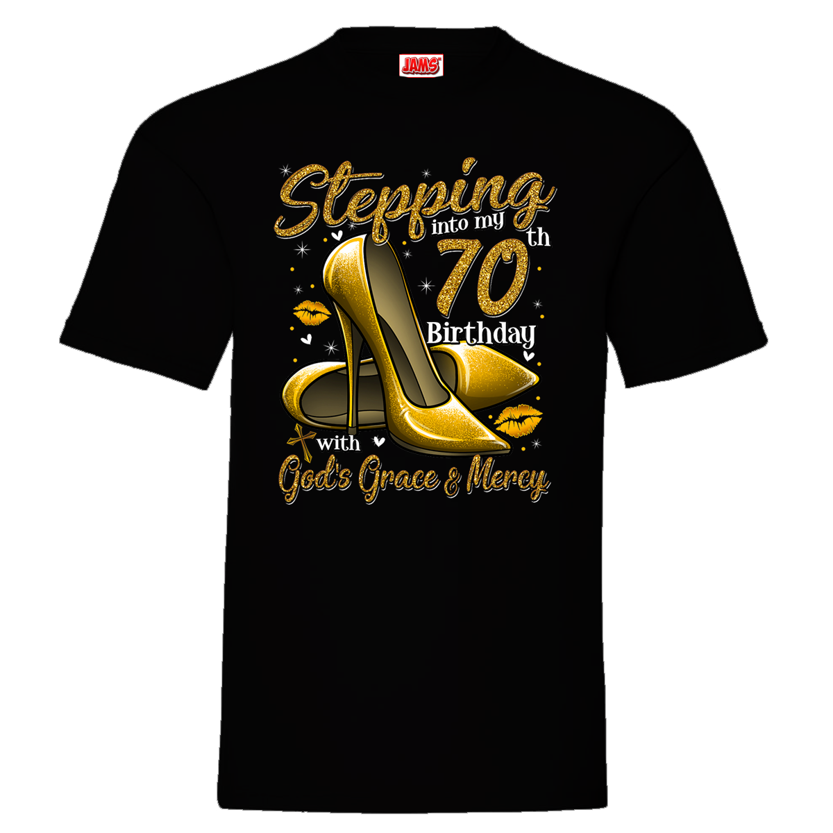 70th Birthday Tee - Stepping In Gold