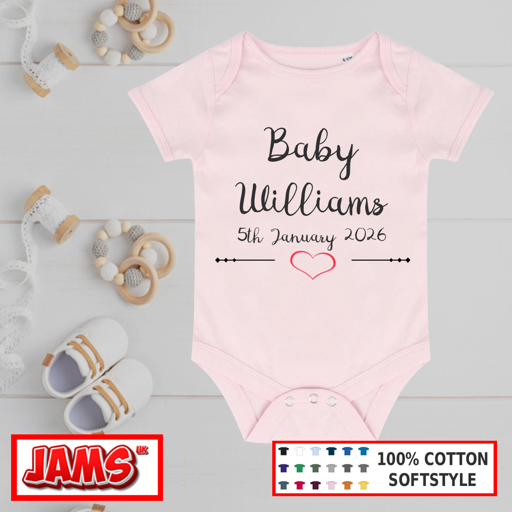 Baby Grow – Custom Name & Date Of Birth
