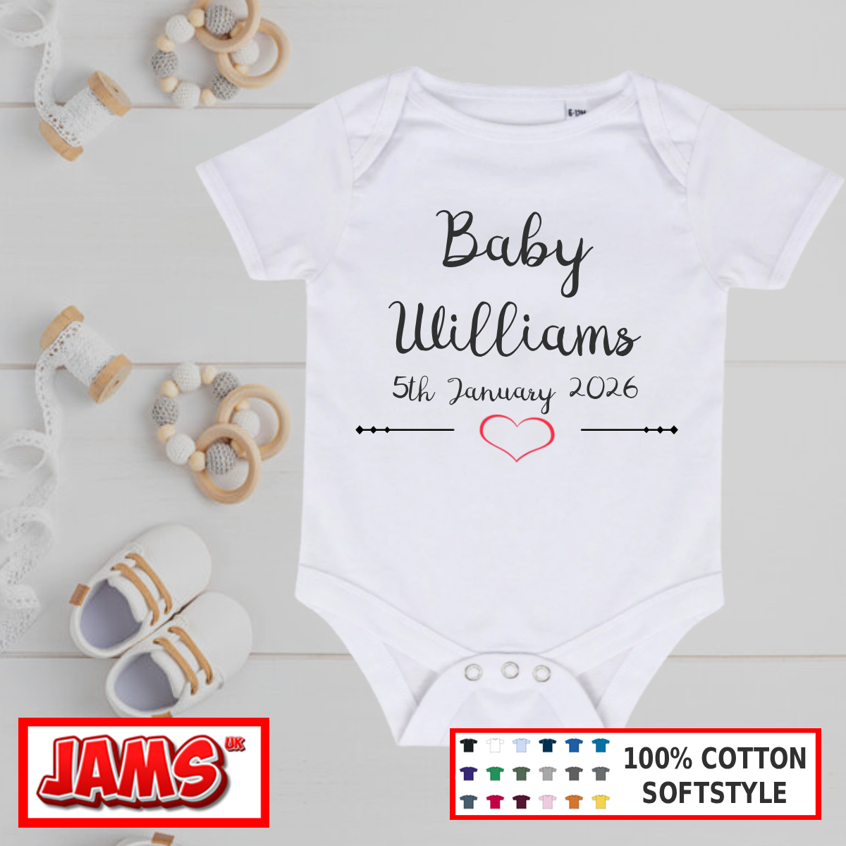 Baby Grow – Custom Name & Date Of Birth