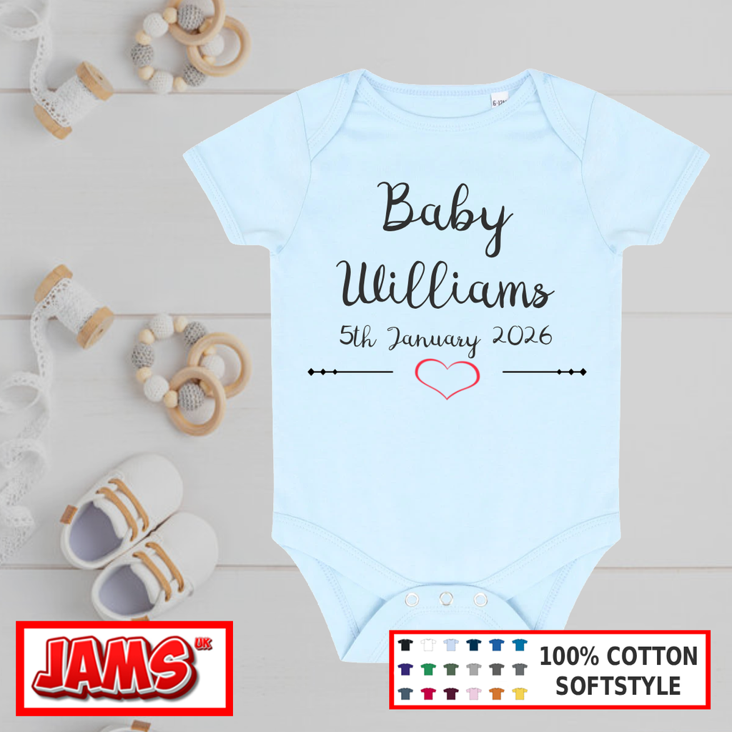 Baby Grow – Custom Name & Date Of Birth