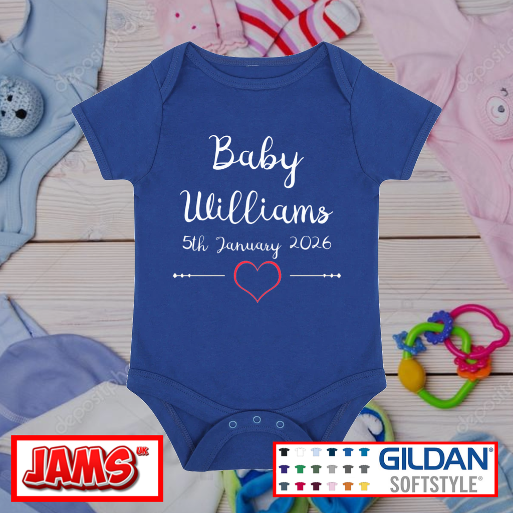 Baby Grow – Custom Name & Date Of Birth
