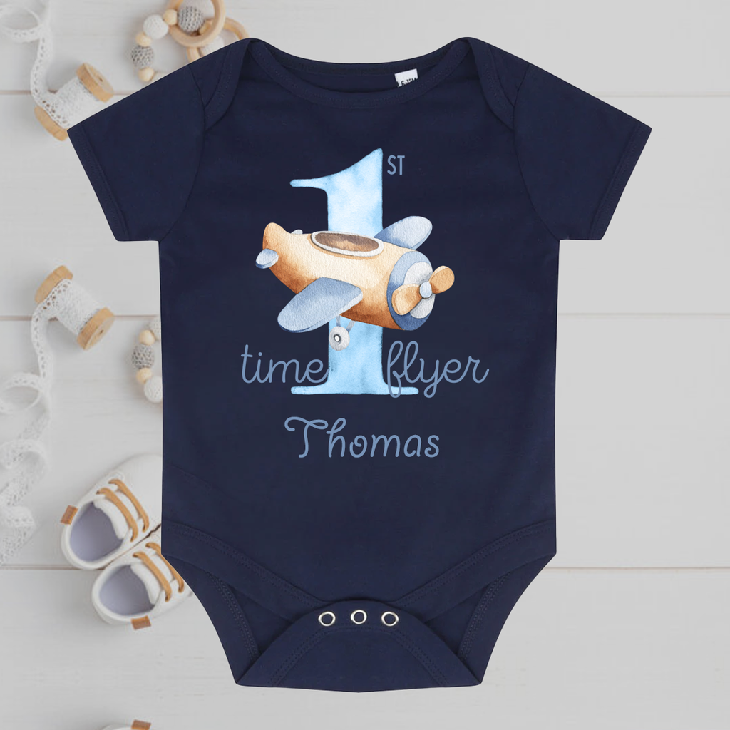 First Time Flyer Baby Grow Boy's