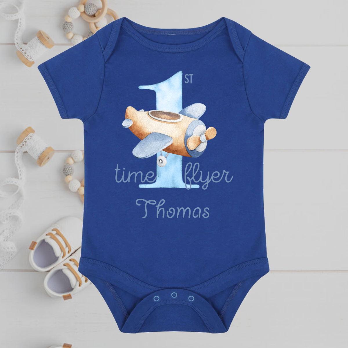 First Time Flyer Baby Grow Boy's