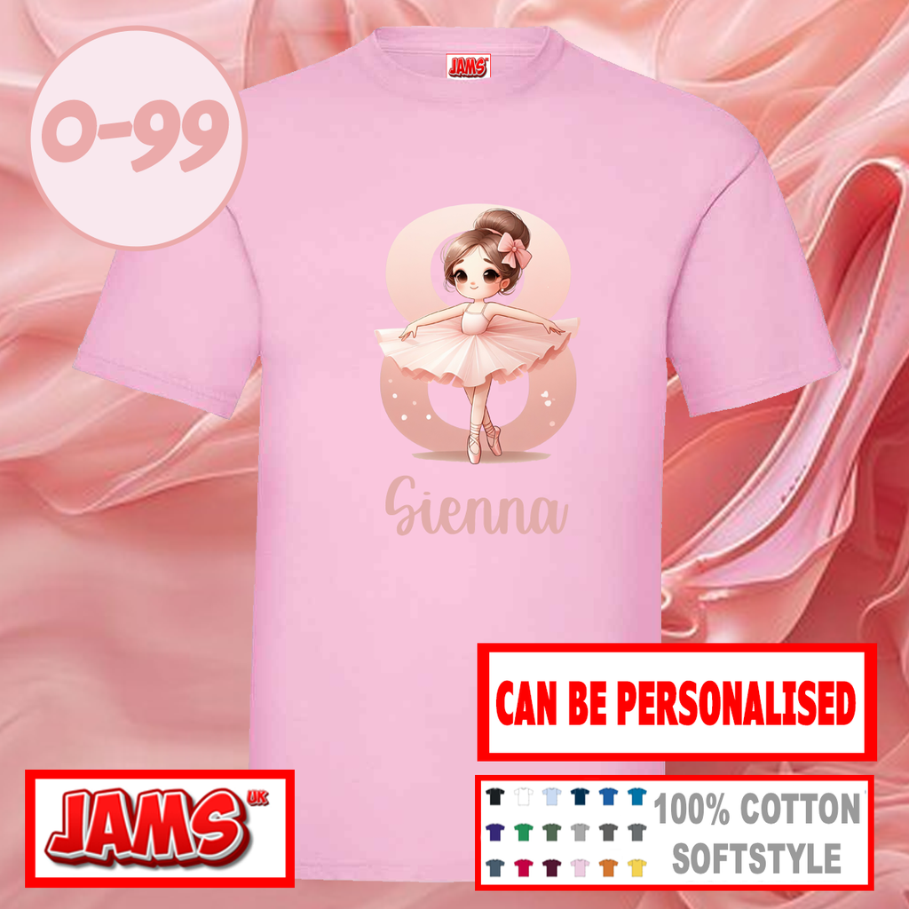 Dance Princess Ballerina Number T Shirt