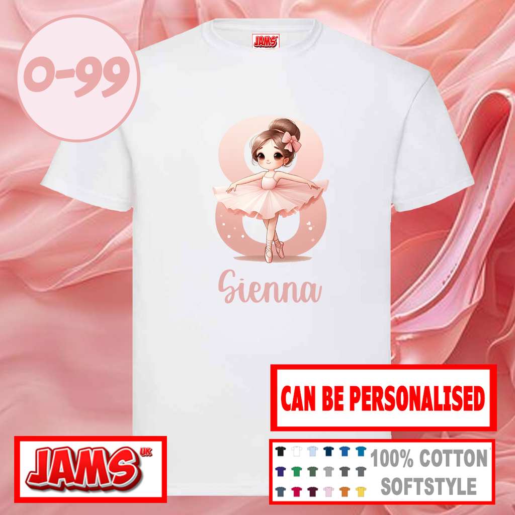 Dance Princess Ballerina Number T Shirt
