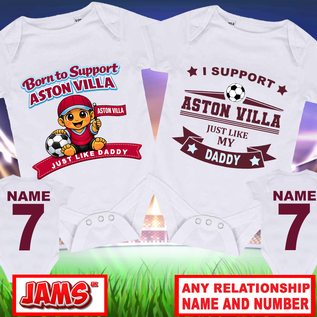 Aston Villa Baby Grow - 2 Pack