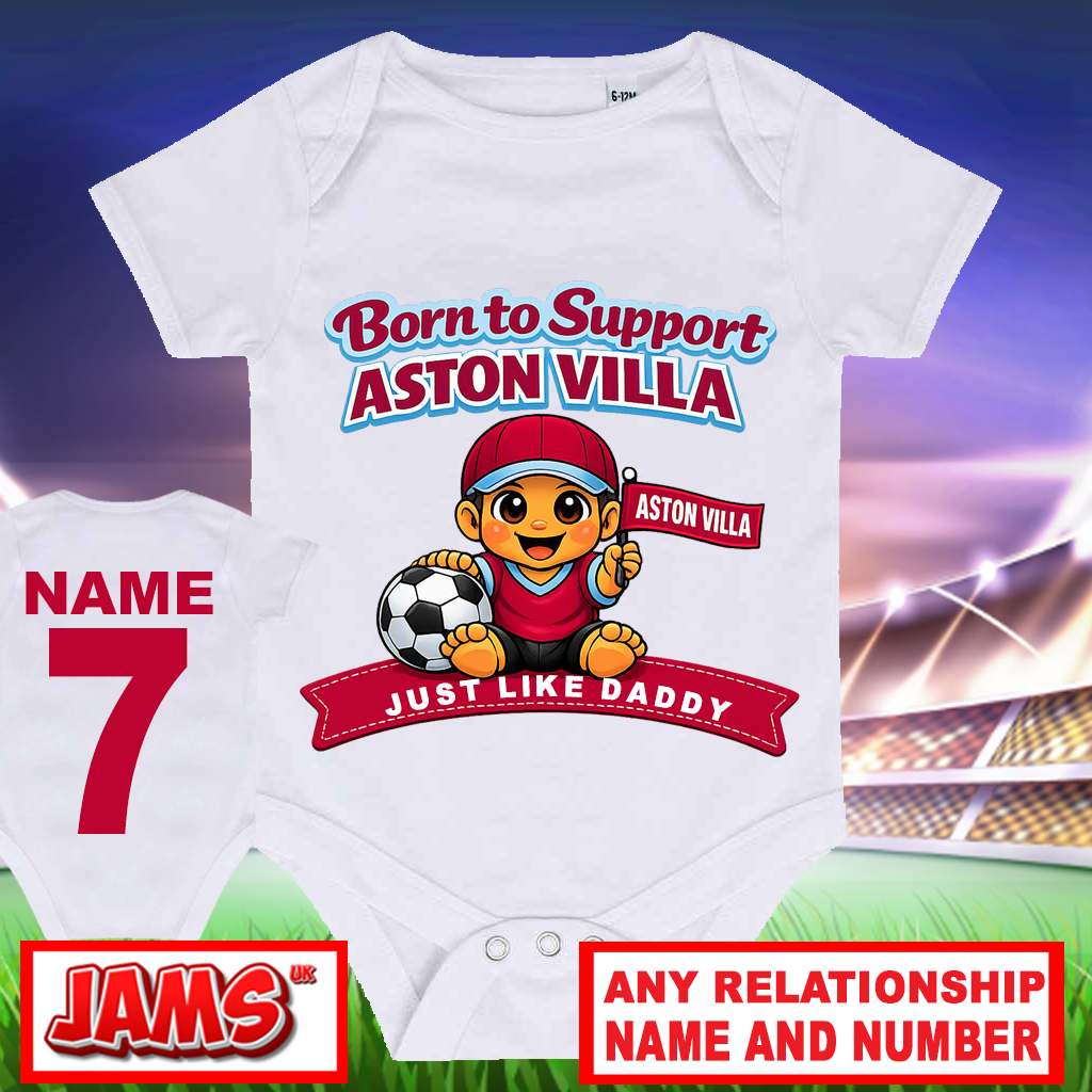 Aston Villa Baby Grow - Born To Support