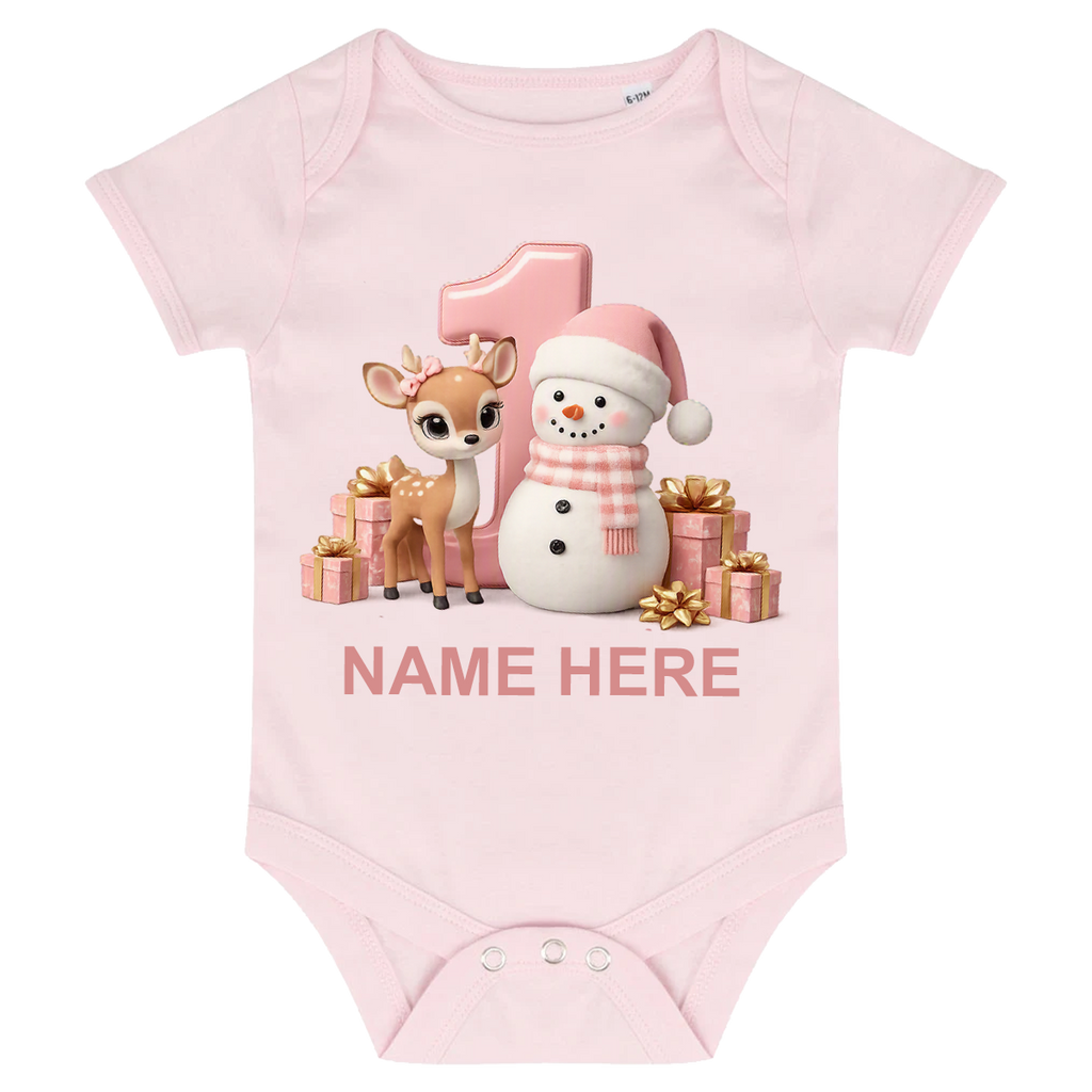 First Christmas Snowman & Reindeer Baby Grow
