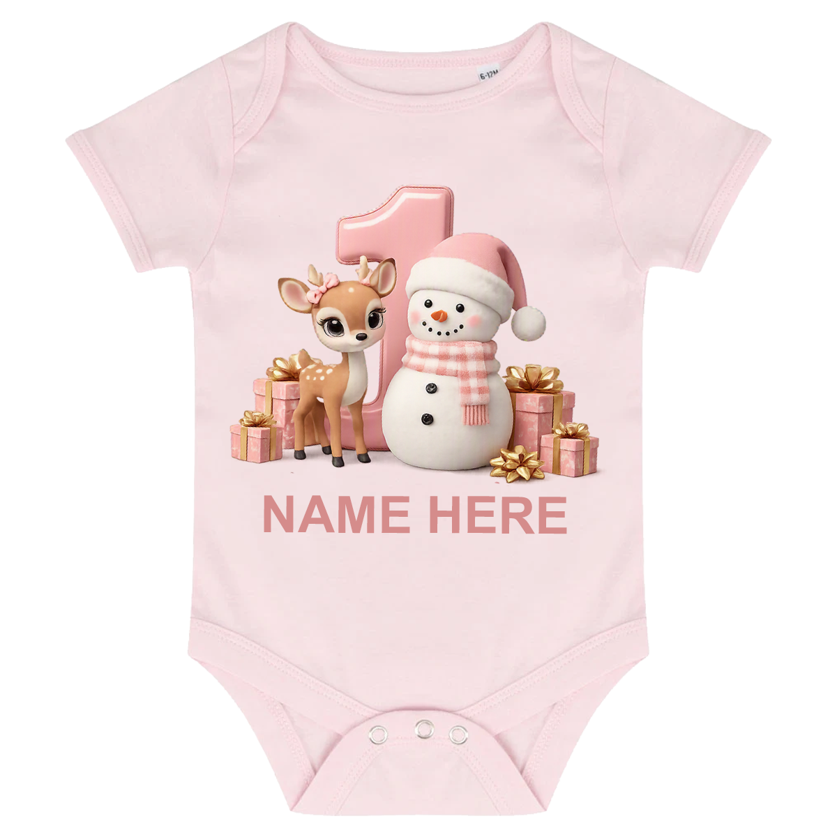 First Christmas Snowman & Reindeer Baby Grow