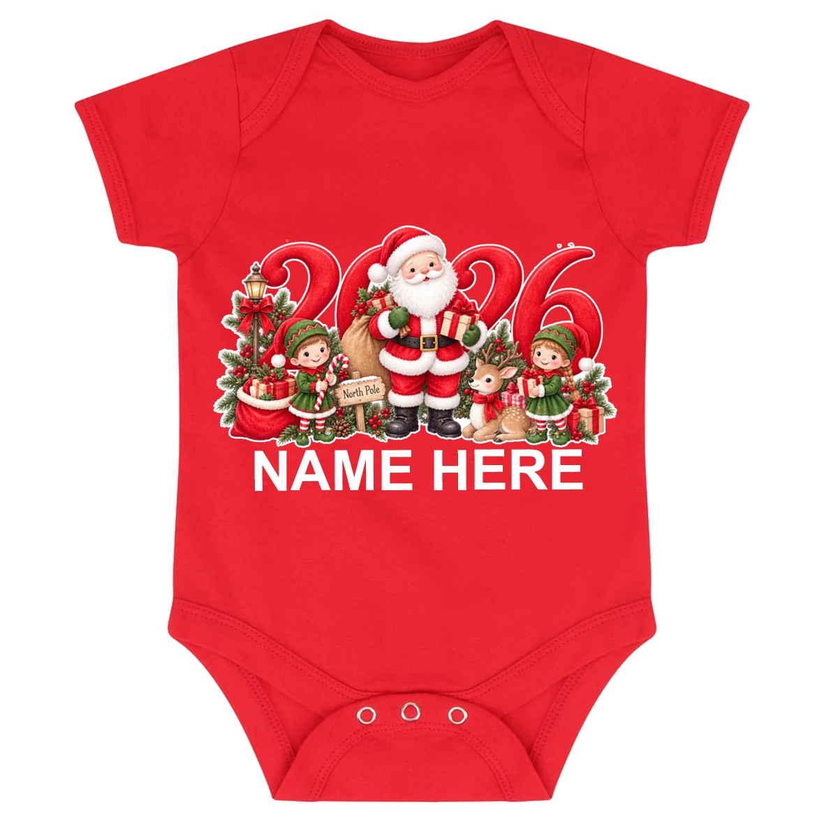 Santa & Elves 2026 Baby Grow