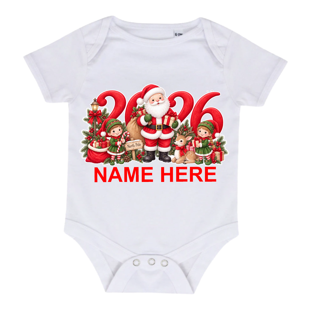 Santa & Elves 2026 Baby Grow