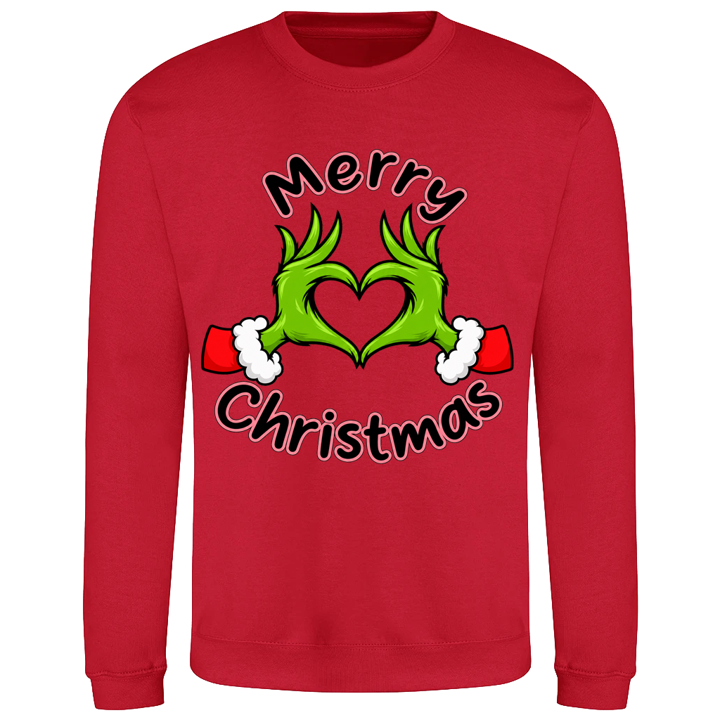 Merry Christmas Heart Hands Sweatshirt