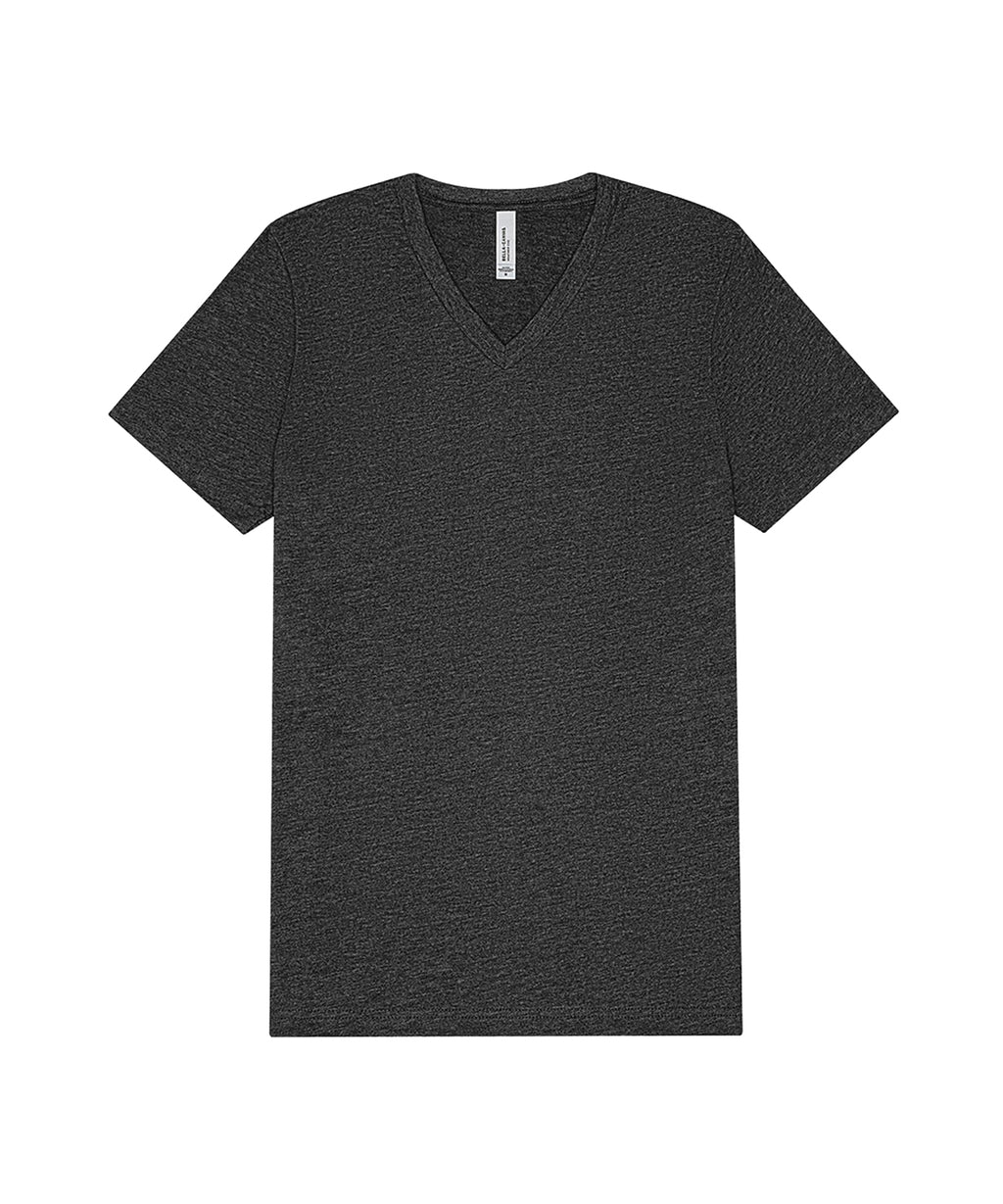 Unisex heather CVC short sleeve v-neck tee