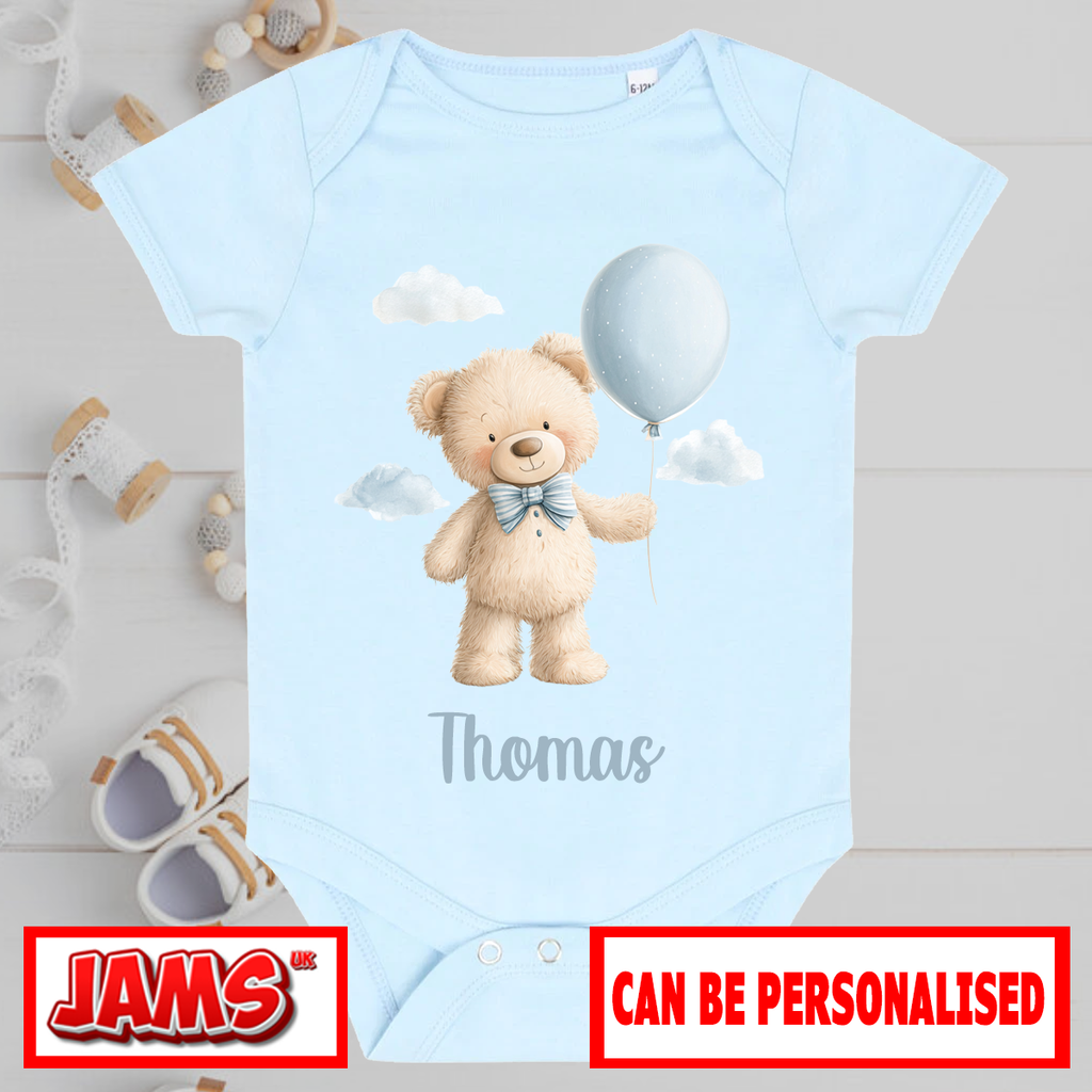 Blue Balloon Baby Grow