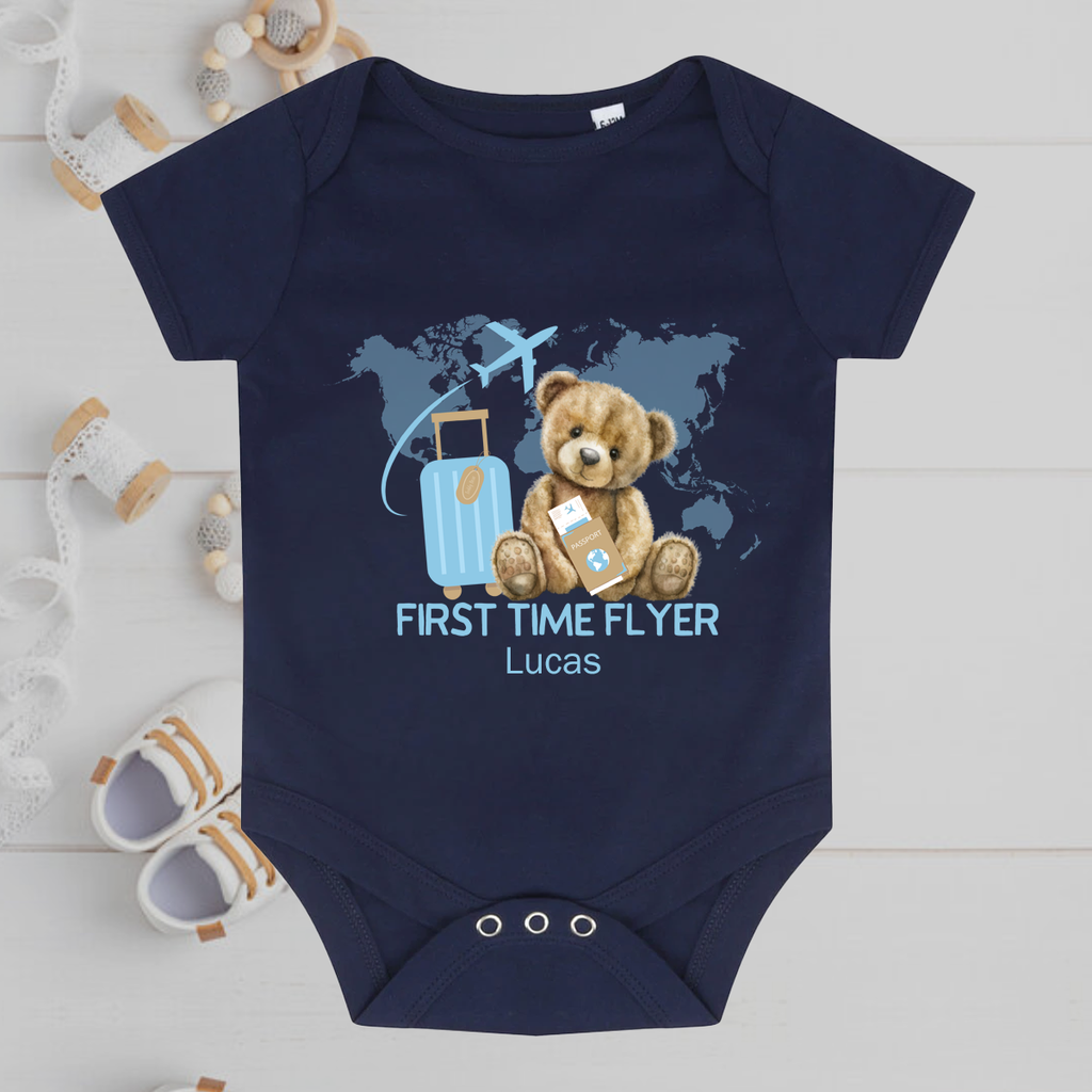 First Time Flyer World Baby Grow Boys