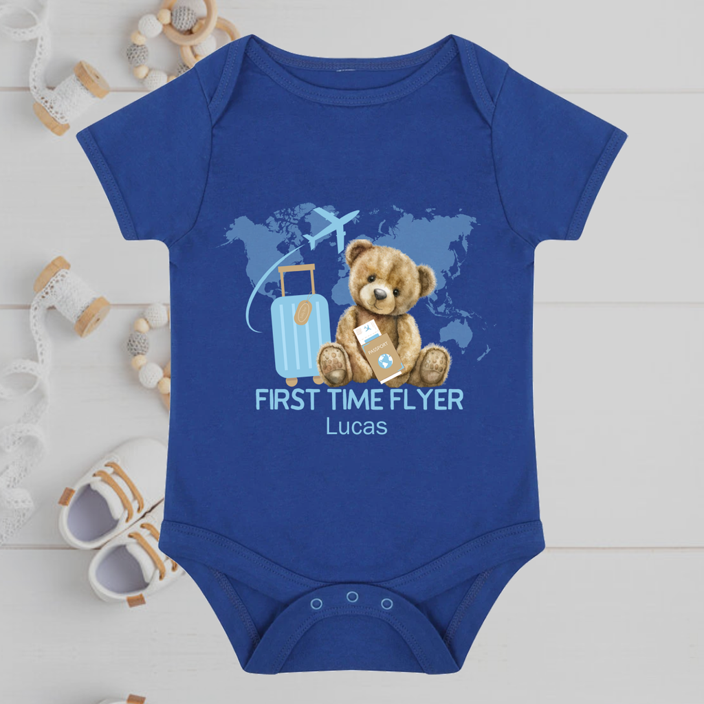 First Time Flyer World Baby Grow Boys