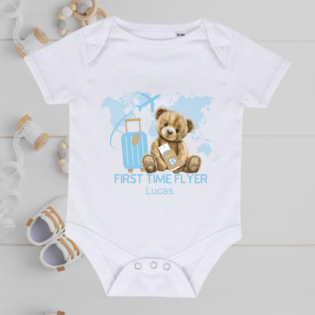 First Time Flyer World Baby Grow Boys