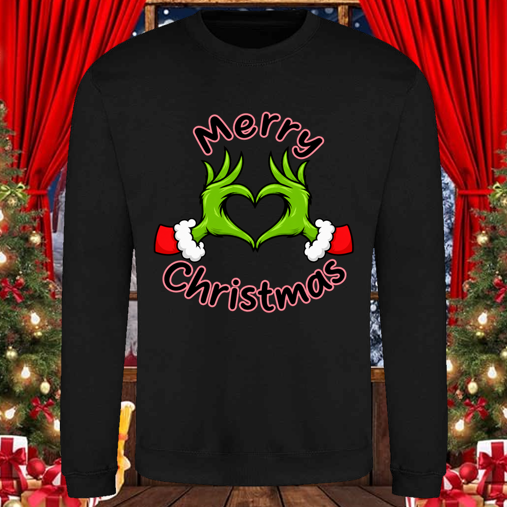 Merry Christmas Heart Hands Sweatshirt