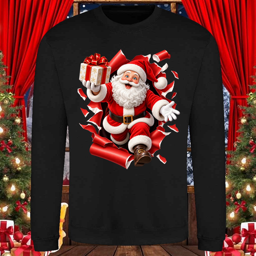Santa Gift Breakthrough Christmas Sweatshirt
