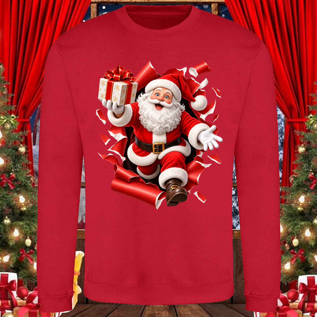 Santa Gift Breakthrough Christmas Sweatshirt