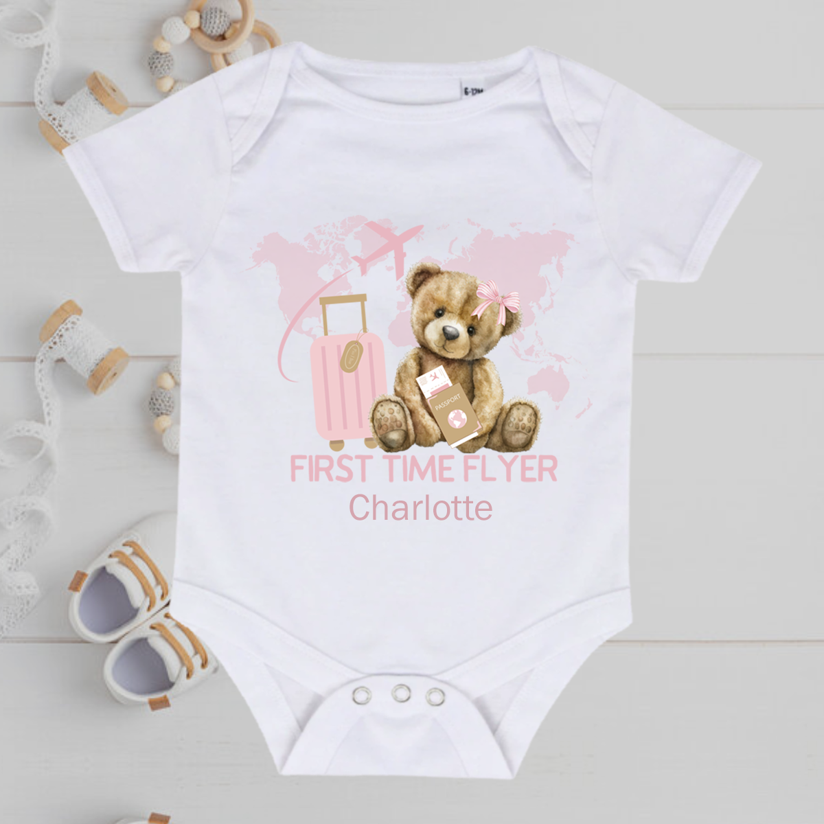 First Time Flyer World Baby Grow Girls
