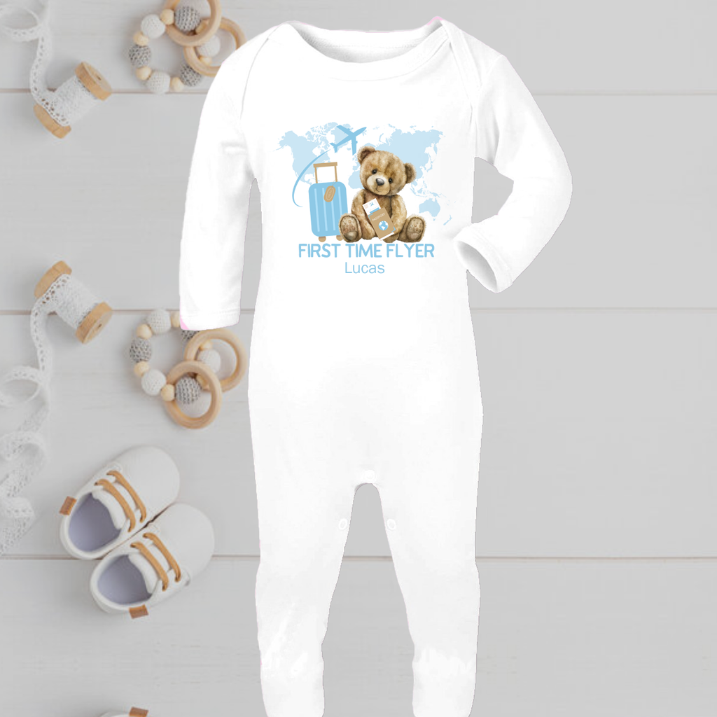 First Time Flyer World Romper Boy's